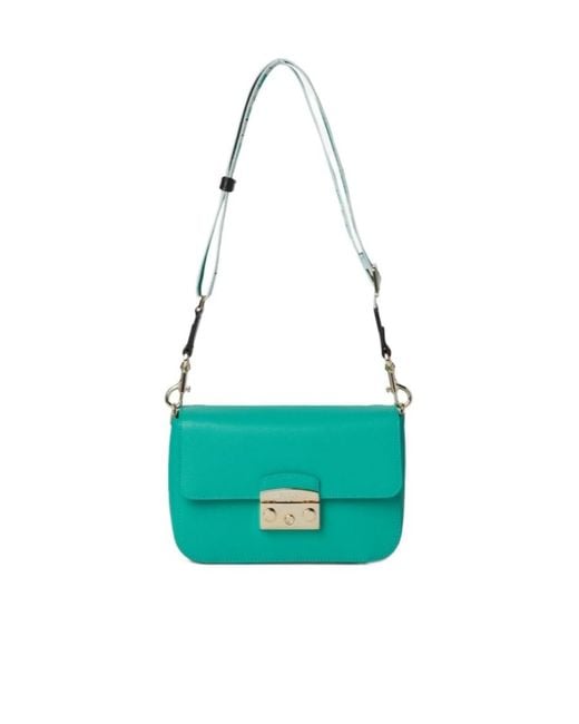 Furla Blue Logo Shoulder Bag