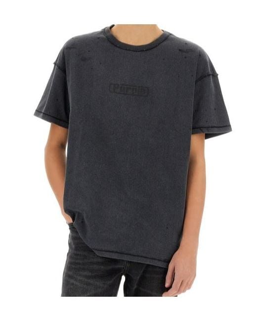 Purple Brand Black Reversed Seam T-Shirt for men