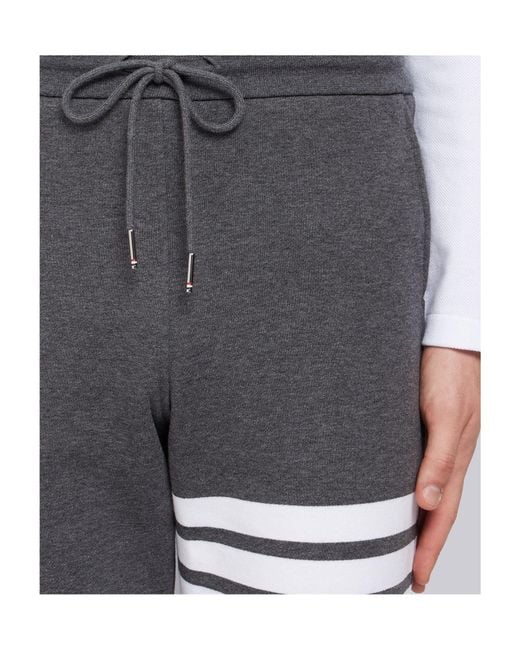 Thom Browne Gray Bar Striped Sweatpants for men