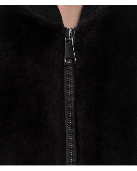 Simonetta Ravizza Black Zip-Up Bomber Jacket