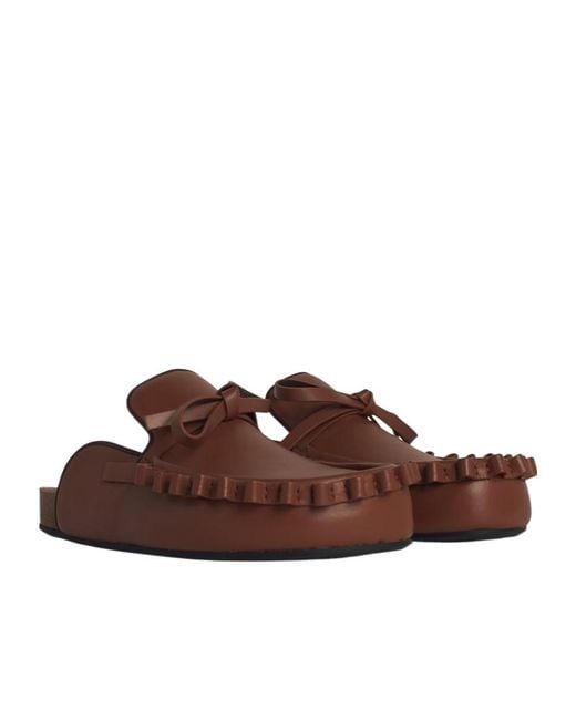 J.W. Anderson Brown Round Head Muller Shoes