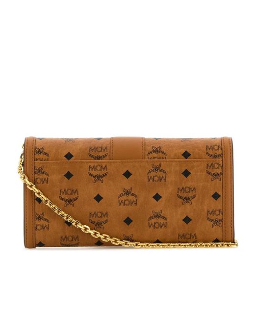 MCM Brown Tracy Chained Wallet