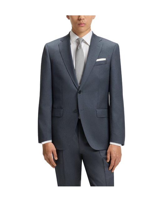 Boss Blue Single-Breasted Blazer for men