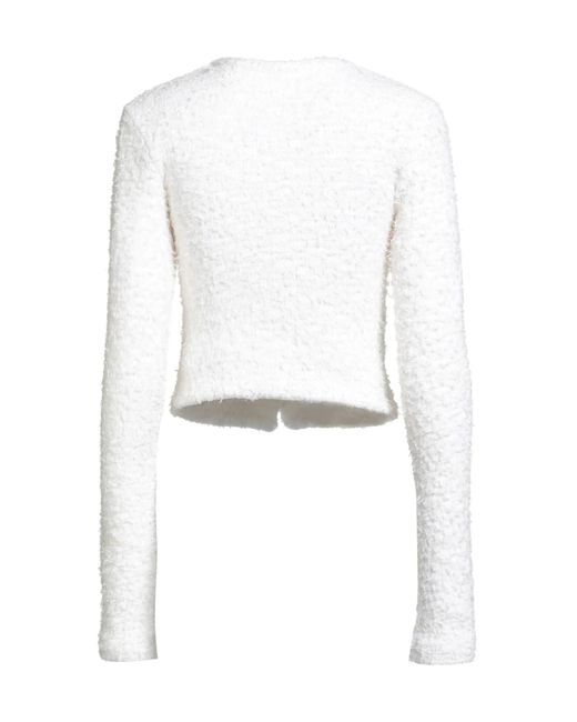 Balenciaga White Cropped Tweed Jacket