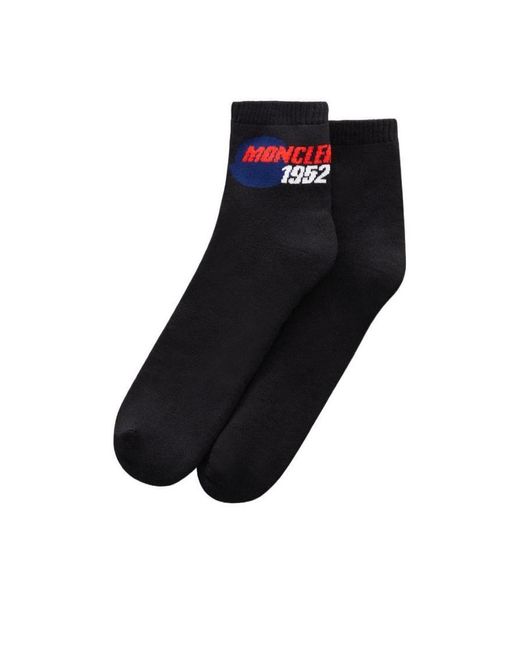 Moncler Black Pattern Cotton Socks for men