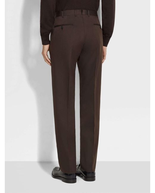 Zegna Gray Straight-Leg Tailored Trousers for men