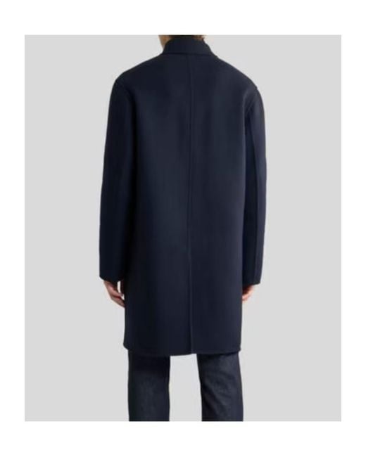 Etro Blue Reversible Wool-Blend Coat for men