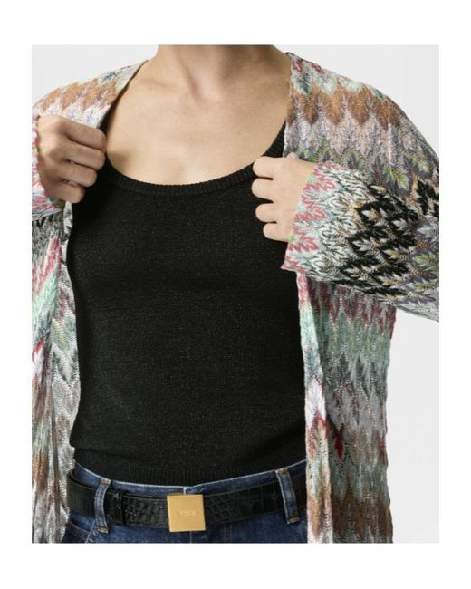 Missoni White Zigzag Long Cardigan