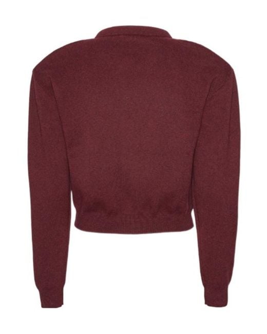 ROTATE BIRGER CHRISTENSEN Red Firm Knit Cardigan