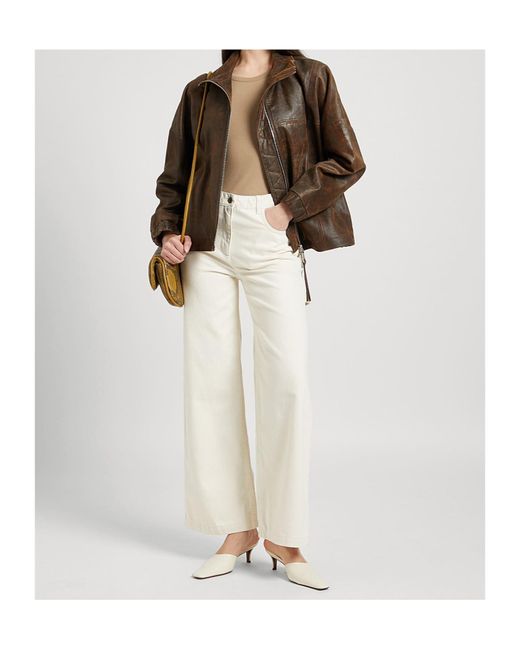 MAX&Co. Natural Wide-Leg Jeans
