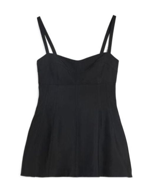 Jil Sander Black Techno Gabardine Bustier Top