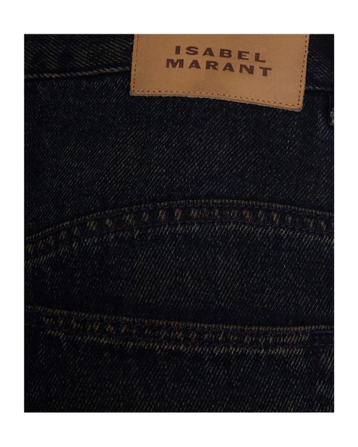 Isabel Marant Blue Logo Patch Flared Jeans