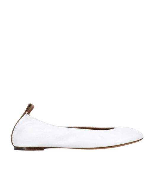 Lanvin White The Ballerina Flat Shoes