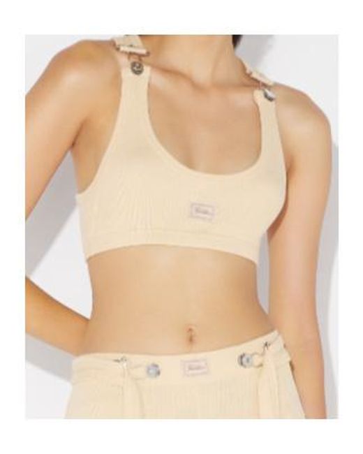 Jean Paul Gaultier Natural Ribbed Buckled Bra Top