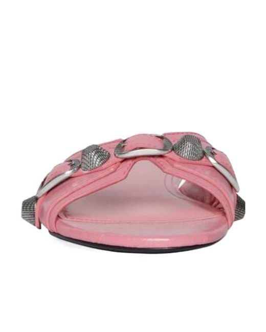 Balenciaga Pink Cagole Open Toe Sandals