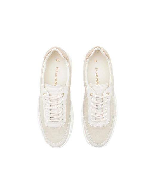 Filling Pieces White Lace-Up Sneakers for men