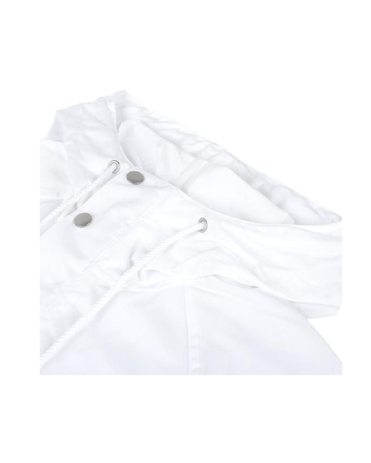 KENZO White Logo Printed Drawstring Hoodie for men