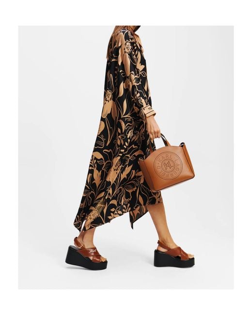 Karl Lagerfeld Brown Small K/Circle Bag