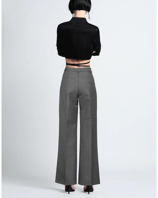 Burberry Gray Simple Solid-Color Wool Trousers