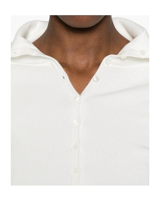 Totême White Totême Buttoned High-Neck Knitted Cardigan