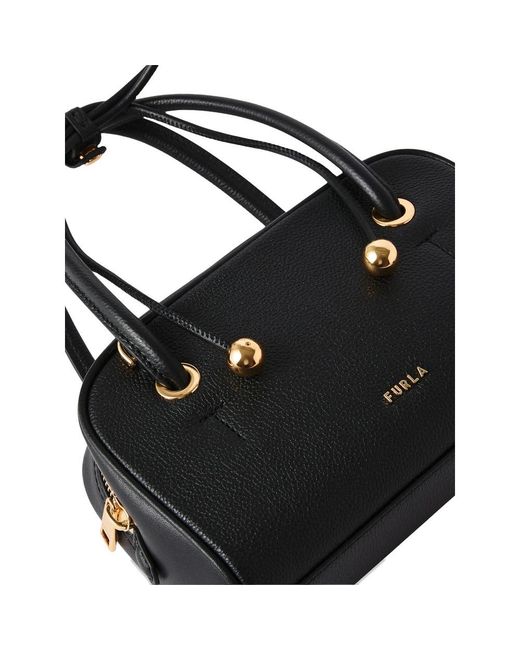 Furla Black Zippered Shoulder Bag