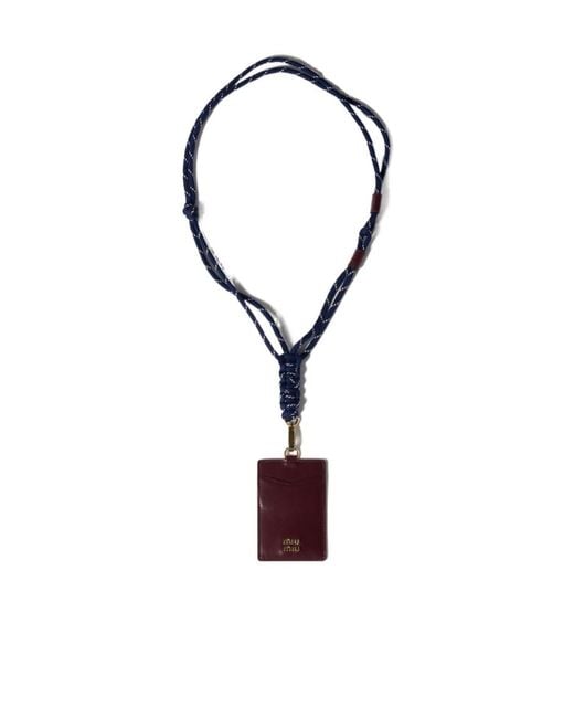 Miu Miu White Leather Card Holder