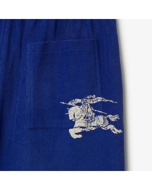 Burberry Blue Ekd-Print Drawstring Shorts for men