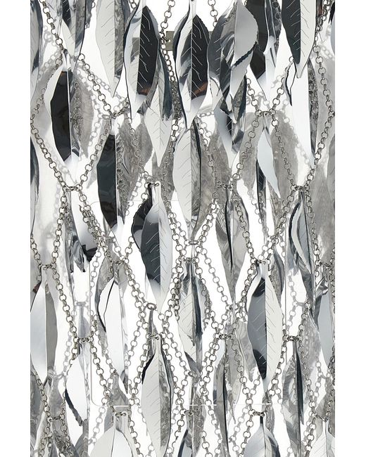 Rabanne White Rabanne Chainmail 3D Leaf Scoop-Neck Top