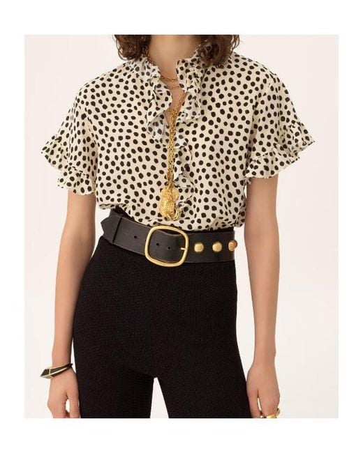 Chloé White Chloé Short-Sleeved Ruffled Top