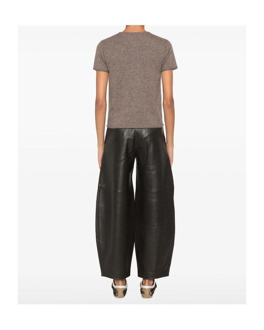 Co. Brown Ribbed-Trim T-Shirt