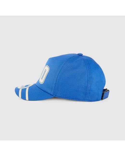 Gucci Blue Graphic-Print Six-Panel Cap