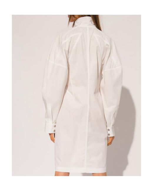 Bottega Veneta White Long Sleeved Shirt Dress