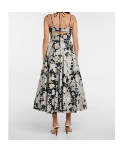 Erdem White Rea Jacquard Fil Coupe Midi Dress