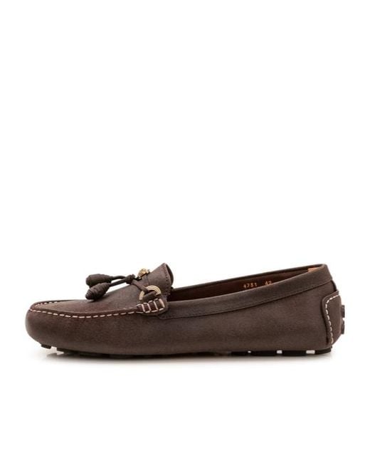 Versace Brown Robin Suede Driver Shoes for men