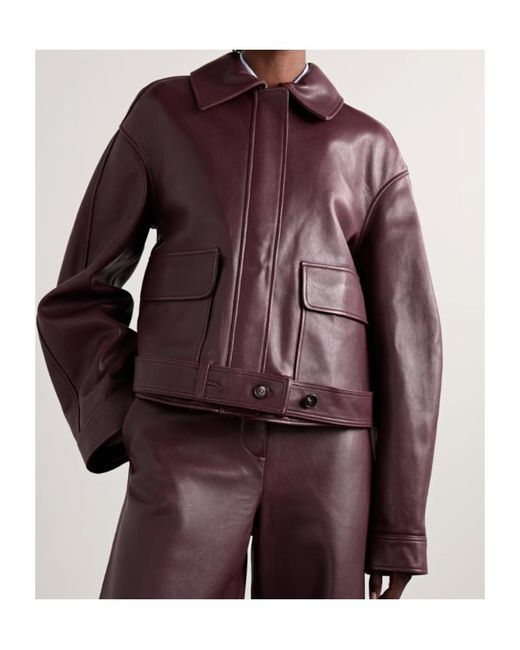 Co. Purple Belted Leather Jacket