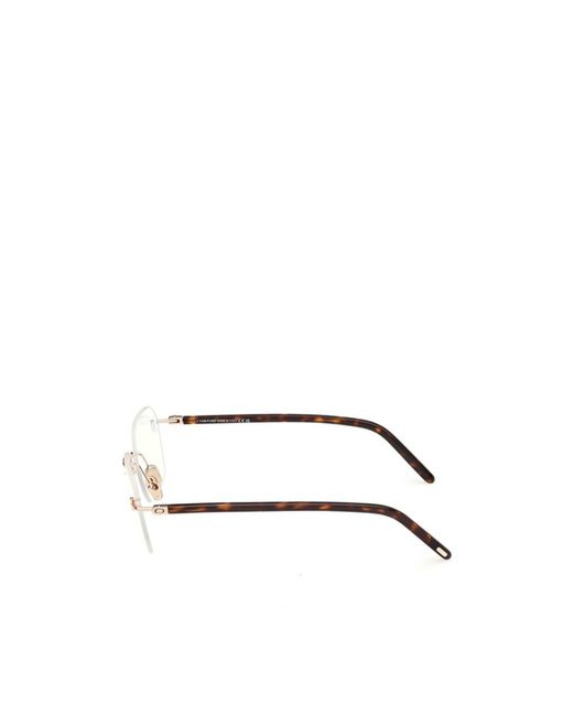 Tom Ford Natural Rimless Rectangle-Frame Glasses for men