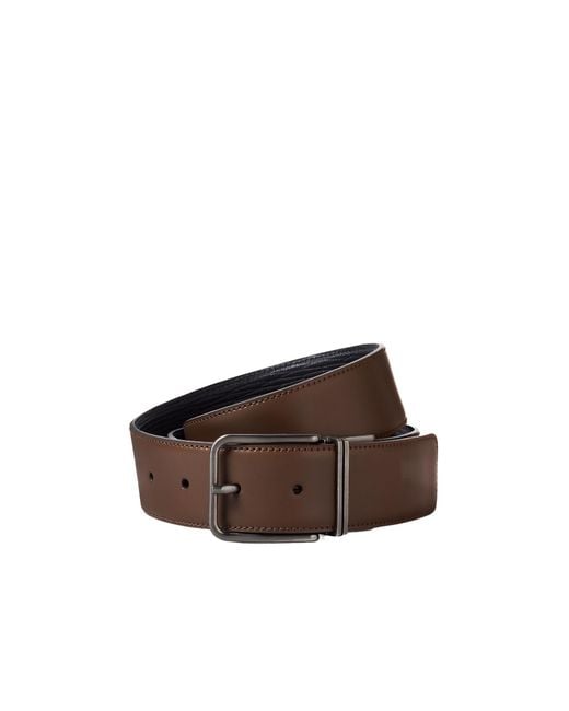 Zegna Brown Reversible Leather Belt for men