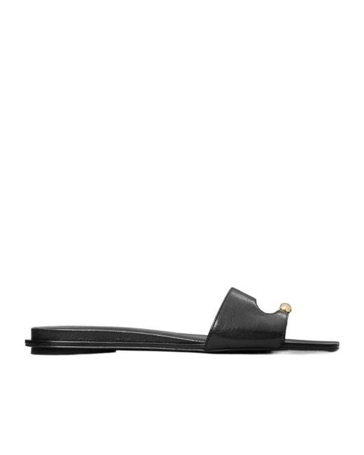 Tory Burch White Pierced Slides