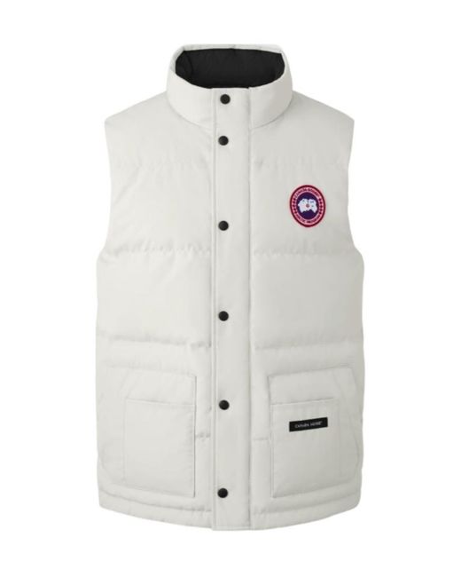 Canada Goose White Quilted Logo-Patch Gilet for men