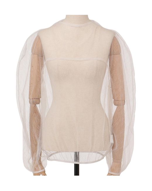 Amomento Natural Transparent Lace Top