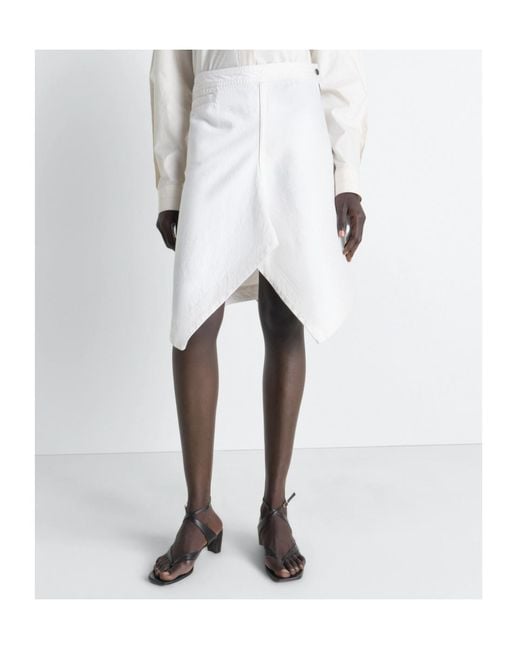 Lemaire White Asymmetric Mini Skirt