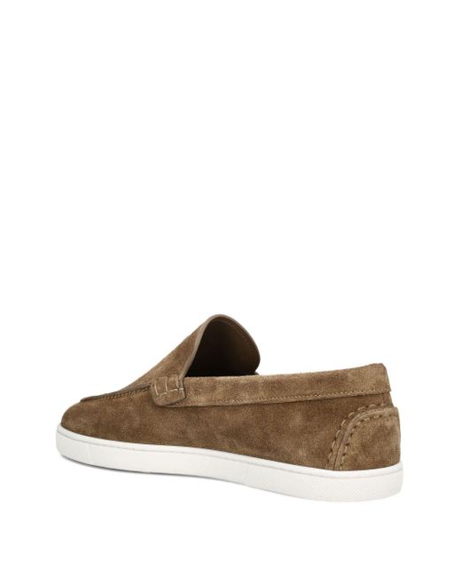 Christian Louboutin Brown Moonboat Slip-On Loafers for men
