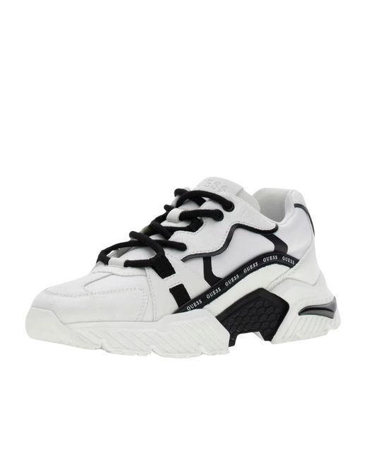 Guess White Ciesta Logo-Tape Sneakers