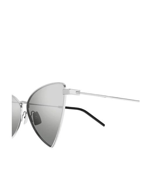 Saint Laurent White Eyewear Geometric Frame Sunglasses