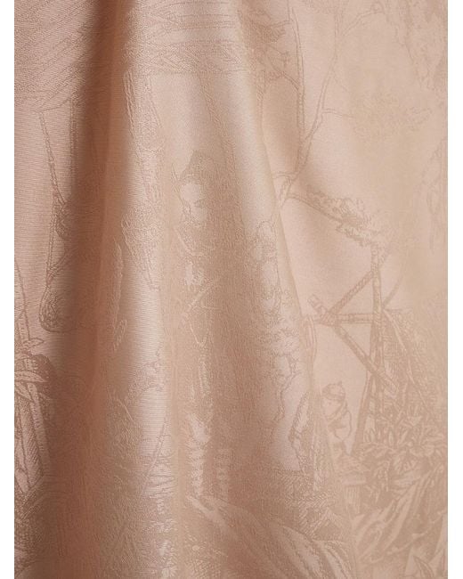 Ferragamo Natural Ferragamo Pattern Jacquar Frayed-Edge Scarf