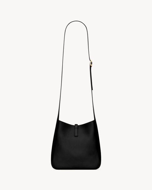 Saint Laurent White Le 5 A 7 Supple Crossbody Bag En Cuir Grainé