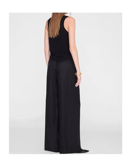 Anine Bing Black Casual Pants With Belt Loops