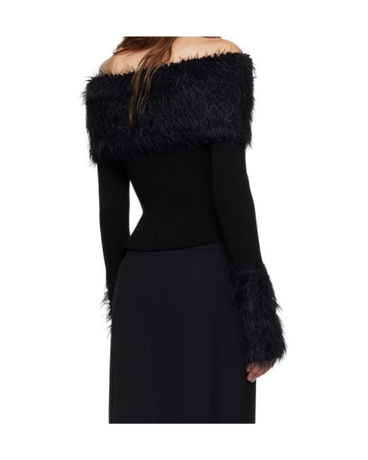 Jean Paul Gaultier Black Shearling Sweater