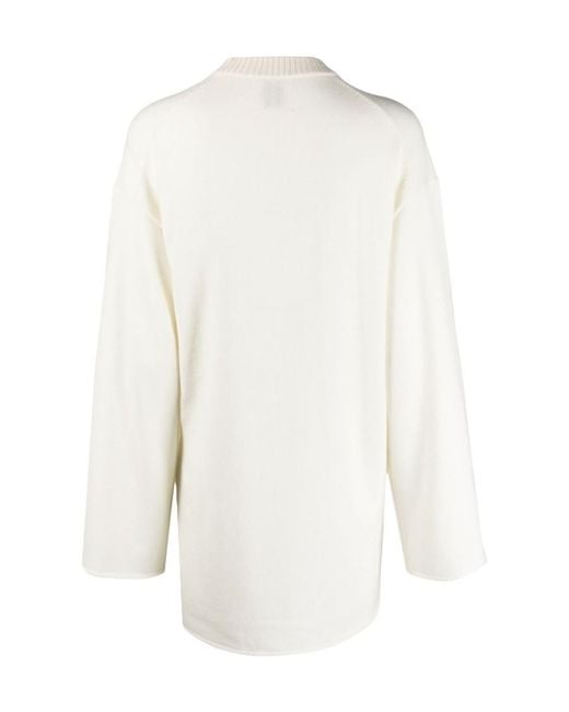 By Malene Birger White Round Neck Sweater