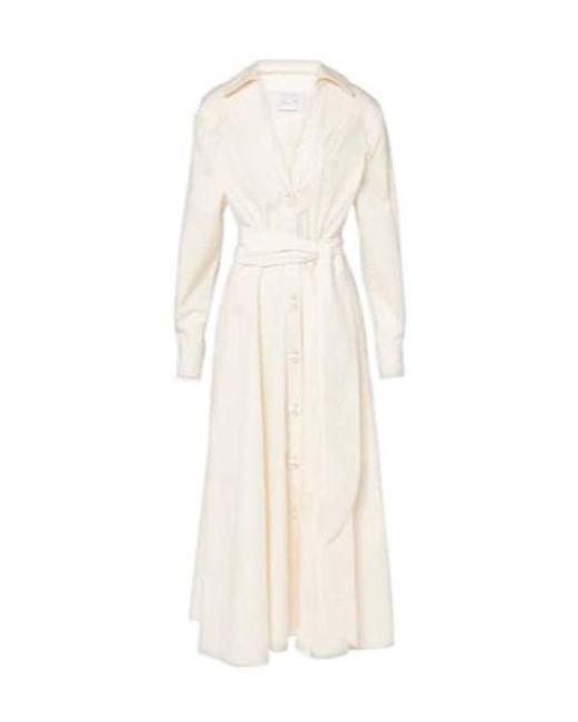 Johanna Ortiz White Vela De Cruz Cotton-Blend Poplin Wrap Dress